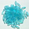 100 3x11mm Matte Transparent Aqua AB Dagger Beads